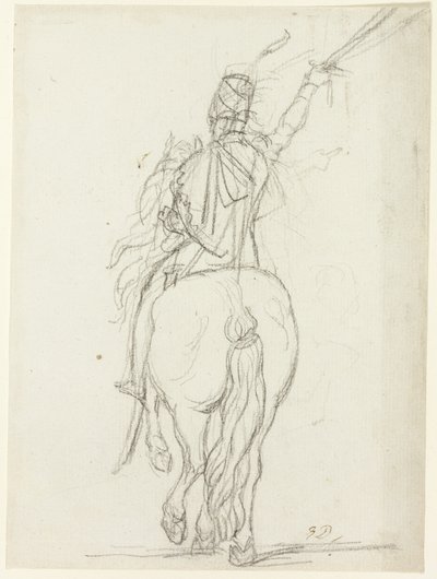 Oficial montado de espaldas de Jacques Louis David