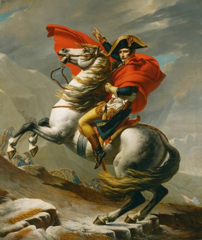 Napoleón cruzando el paso de Saint Bernhard, una de las cinco versiones ... (óleo sobre lienzo) de Jacques Louis David