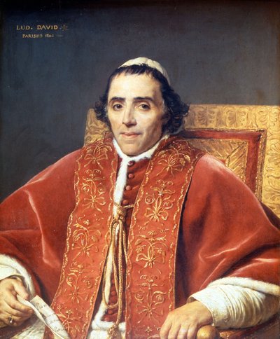 Pío VII (1742 - 1823). Pintura de Jacques Louis David (1748-1825). Museo del Louvre. París de Jacques Louis David