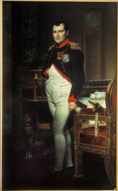 Retrato de cuerpo entero de Napoleón I (1769-1821) en su gabinete de trabajo en las Tullerías. Pintura de Jacques Louis David (1748-1825) 1812. Colección privada. de Jacques Louis David