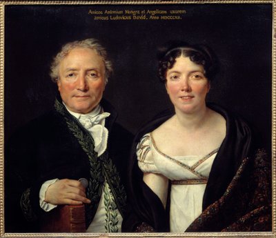 Retrato de Antoine Mongez (1747-1835) arqueólogo y su esposa Angelique (1775-1855) pintora de Jacques Louis David