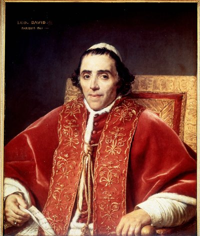 Retrato de Pío VII (1742 - 1823) por David. 1805. Museo de Versalles de Jacques Louis David