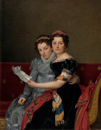 Retrato de las hermanas Zénaïde y Charlotte Bonaparte de Jacques Louis David