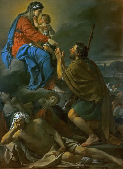 San Roque suplica a la Virgen María por la liberación de la peste, 1780 de Jacques Louis David