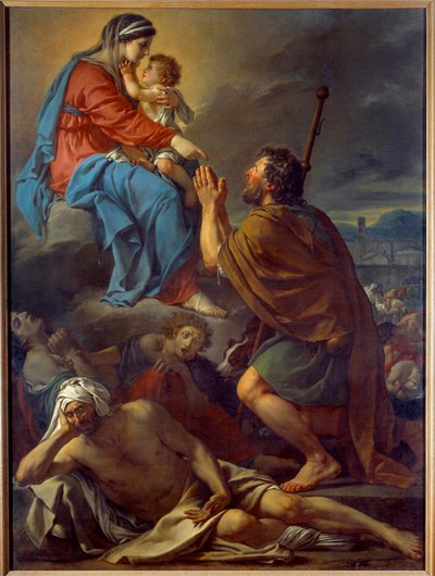 San Roque rezando a la Virgen por el cese de la plaga de Jacques Louis David