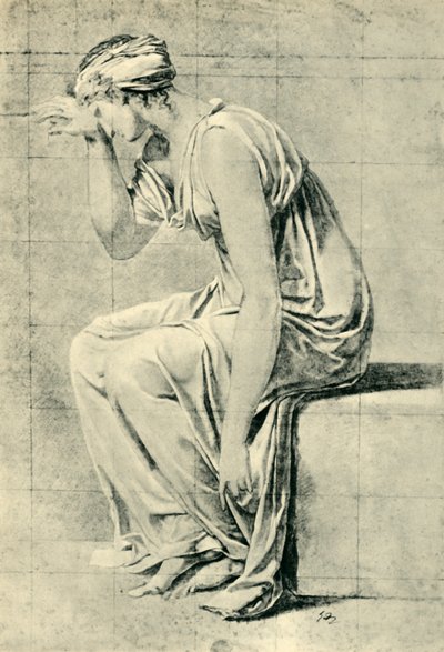 Mujer sentada, finales del siglo XVIII-principios del siglo XIX, 1943 de Jacques Louis David