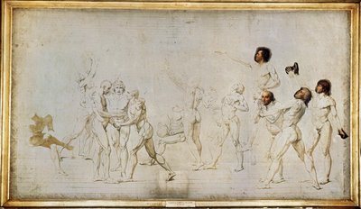 Boceto para el juramento del Jeu de Paume ... de Jacques Louis David