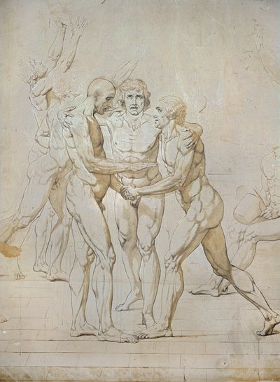 Boceto para el juramento del Jeu de Paume ... de Jacques Louis David