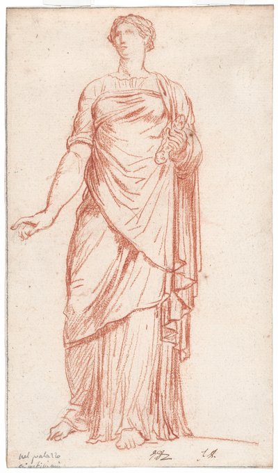 Estatua de Flora vista de frente, en el Palazzo Giustiniani, Roma de Jacques Louis David
