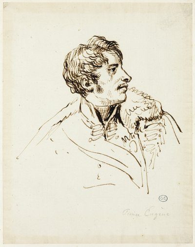 Estudio para la Distribución de Águilas, Príncipe Eugène de Beauharnais de Jacques Louis David