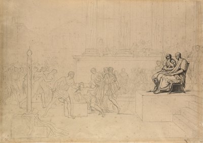 Estudio para la ejecución de los hijos de Bruto de Jacques Louis David