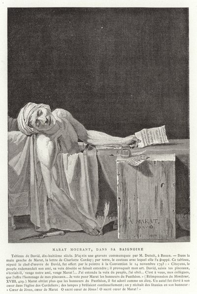 La muerte de Marat, 1793 de Jacques Louis David