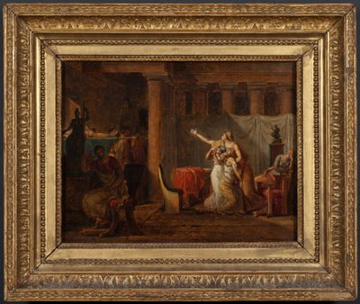 Los lictores devuelven a Bruto los cuerpos de sus hijos. Estudio de Jacques Louis David