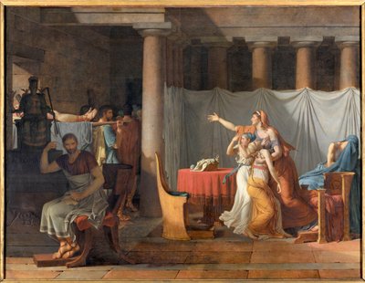 Los lictores informan a Lucio Junio Bruto (siglo VI a.C.) sobre los cuerpos de sus hijos de Jacques Louis David