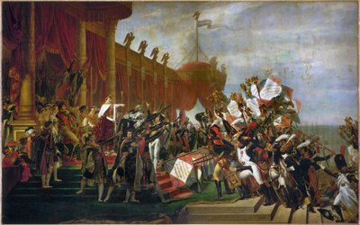 El Juramento del Ejército tras la distribución de lasÁguilas en los Campos de Marte ... (óleo sobre lienzo) de Jacques Louis David