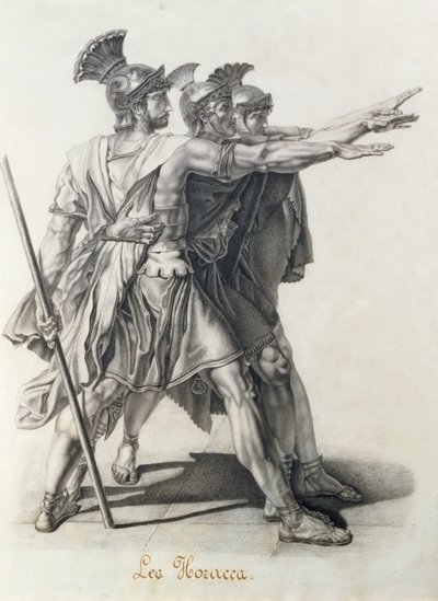 El Juramento de los Horacios, (detalle) de Jacques Louis David
