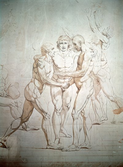 El Juramento del Juego de Pelota (detalle), 1791-1792 de Jacques Louis David
