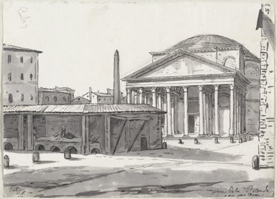 El Panteón visto desde la Piazza de Jacques Louis David