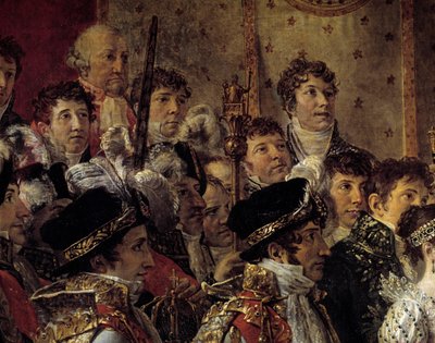 El Rito de Napoleón. Detalle que representa a los hermanos de Napoleón (Joseph Bonaparte) de Jacques Louis David