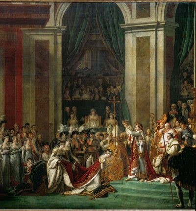 Coronación de Napoleón I por el Papa Pío VII en la catedral de Notre-Dame de París ... de Jacques Louis David