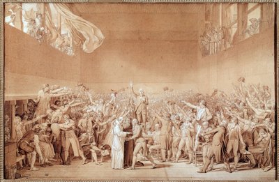 El juramento de la cancha de tenis (dibujo preparatorio) de Jacques Louis David