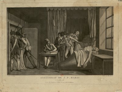 El asesinato de Jean-Paul Marat, 1793 de Jacques Marchand