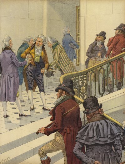 Los emigrantes franceses son recibidos de vuelta en Francia en el Palacio de las Tullerías en París de Jacques Marie Gaston Onfray de Breville (Job)