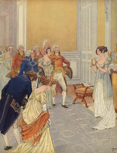 Josefina dando la bienvenida a los invitados en el Palacio de las Tullerías de Jacques Marie Gaston Onfray de Breville (Job)