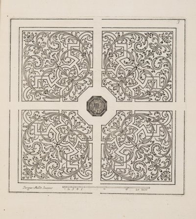 Diseño para Parterre, del Theatre des Plans et Jardinages, pub.1652 de Jacques Mollet