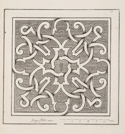 Diseño para Parterre, del Theatre des Plans et Jardinages, pub.1652 de Jacques Mollet