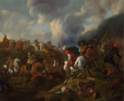 Un encuentro de caballería entre las tropas turcas y las del emperador austriaco de Jacques Muller
