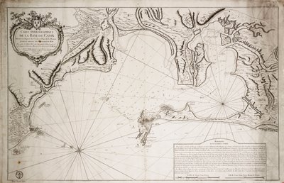 Carta hidrográfica de la Bahía de Cádiz de Jacques Nicolas Bellin