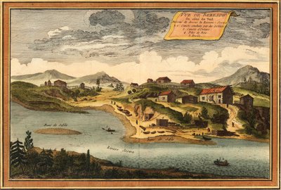 Vista de Beryozovo desde el río Sosva, 1760 de Jacques Nicolas Bellin