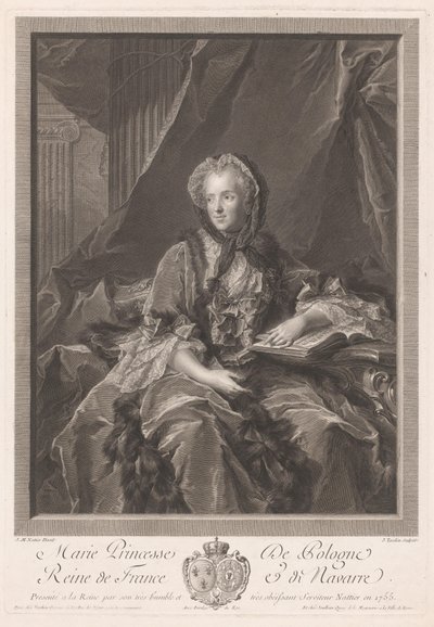 Maria Leczinska de Portret van Koning de Jacques Nicolas Tardieu