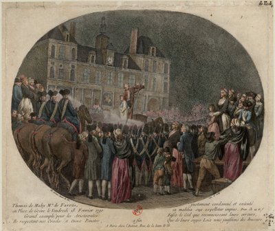 La ejecución de Thomas de Mahy, Marqués de Favras 1744-1790, 18 de febrero de 1790, 1790 de Jacques Philippe Caresme