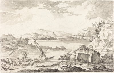 Vista del Antiguo Puerto de Falerón, Atenas de Jacques Philippe LeBas after Julien David Le Roy