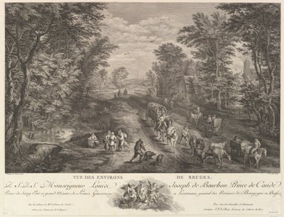 Vista de los alrededores de Brujas de Jacques Philippe Le Bas