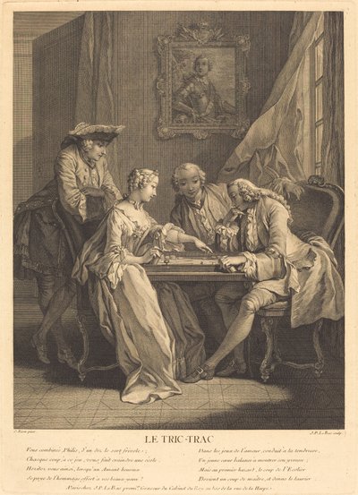 El tric-trac de Jacques Philippe Le Bas after Charles Eisen