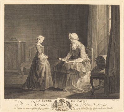 La Buena Educación de Jacques Philippe Le Bas after Jean Siméon Chardin
