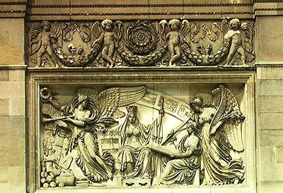 Relieve que representa una alegoría de la firma del Tratado de Presburgo, 26 de diciembre de 1805 de Jacques Philippe Lesueur