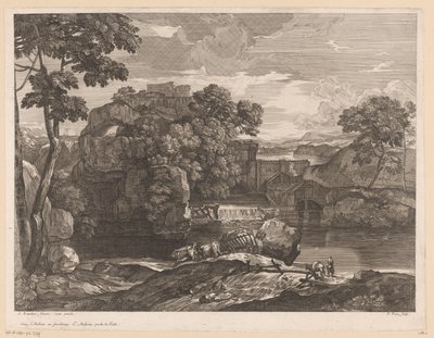 Paisaje fluvial con segador en primer plano de Jacques Prou