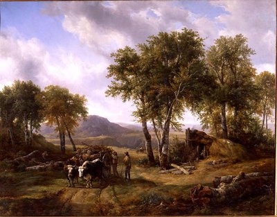 Leñadores saliendo del bosque en Millau, 1832 de Jacques Raymond Brascassat