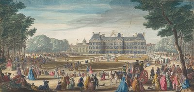 El Palacio de Luxemburgo en París, visto desde el jardín. 1729 de Jacques Rigaud