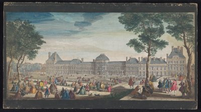 Vista del Palacio de las Tullerías en París visto desde el Jardín de las Tullerías
Les promenades du Palais Thuilleries (título en el objeto) de Jacques Rigaud