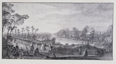 El río artificial, Villa Chiswick de Lord Burlington de Jacques Rigaud