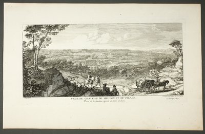 Vista del Palacio Real de Meudon y del pueblo, de la serie Le Château de Meudon de Jacques Rigaud