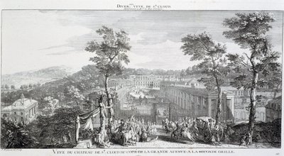 Vista del Chateau en el parque de St Cloud, desde el lado de la gran avenida de Jacques Rigaud