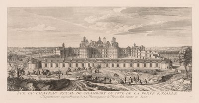 Vista del Castillo Real de Chambord, desde el lado de la Puerta Real de Jacques Rigaud