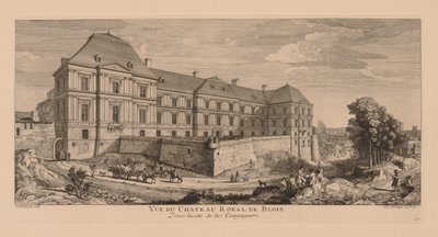 Vista del Castillo Real de Blois, tomada desde el lado del campo de Jacques Rigaud