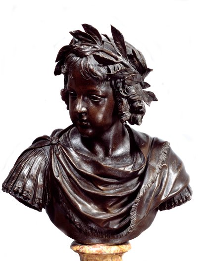 Busto en bronce de Luis XIV (1638-1715) niño, conocido como el romano de Jacques Sarazin